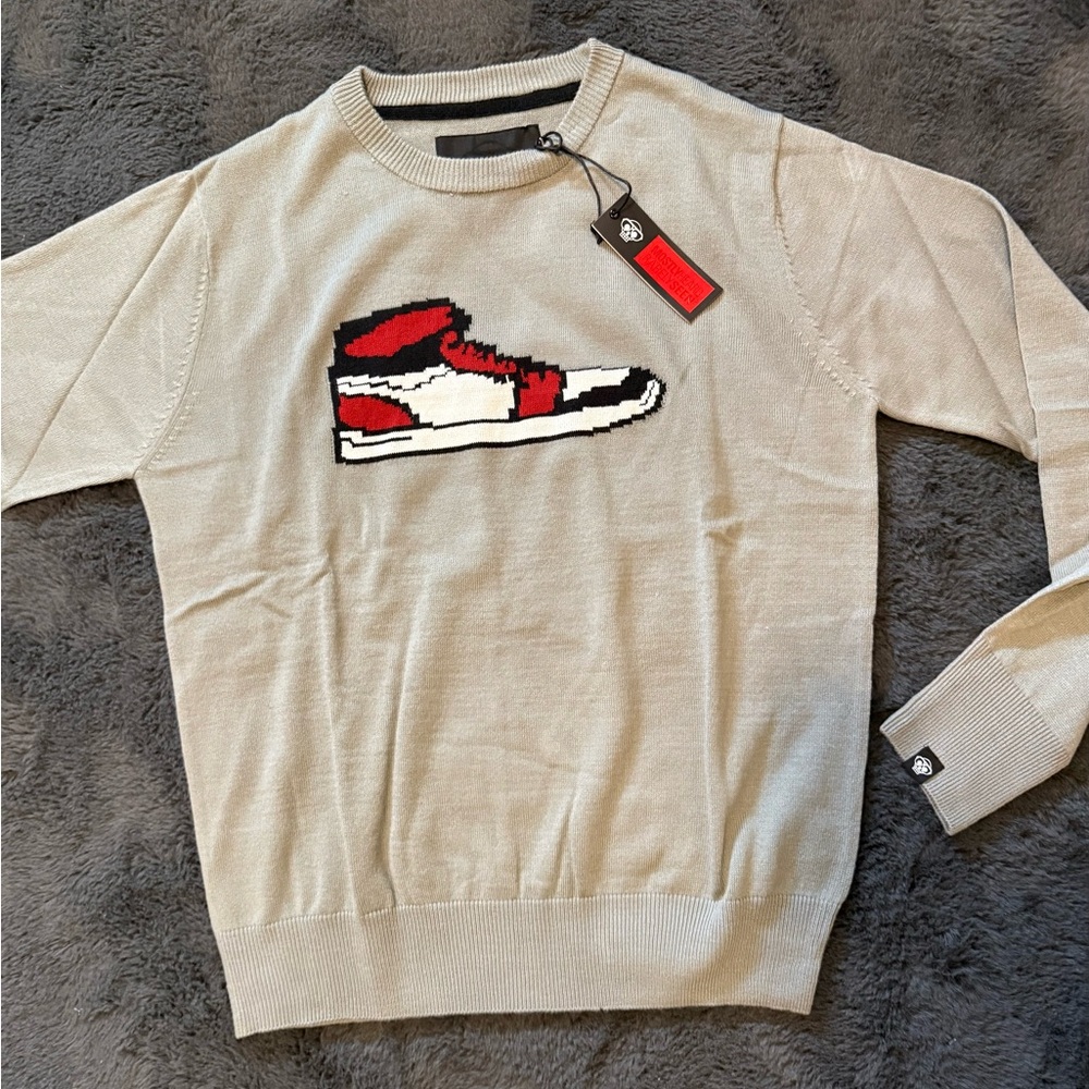 Mostly Heard Rarely Seen Sneaker Sweater Gray Size Large